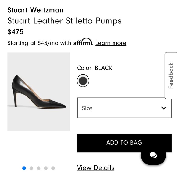 Black Stuart Weitzman Nappa Pump